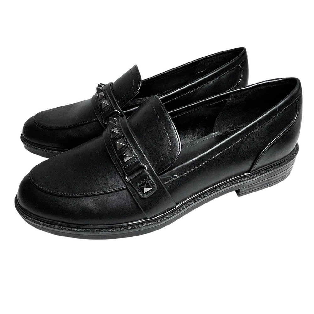 Marc Fisher Cianci Black Studded Loafers Slip On Shoes Womens 8M